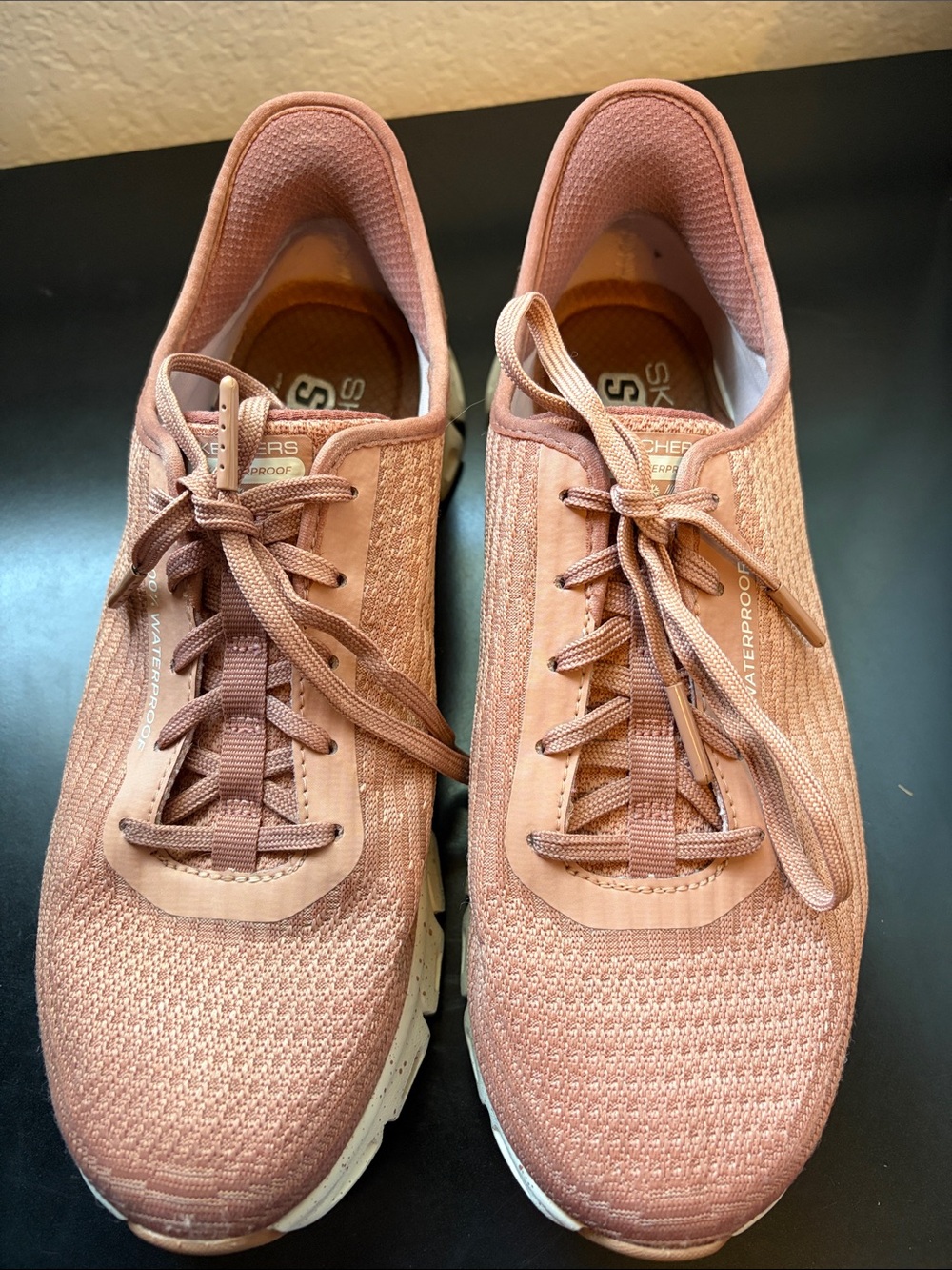 Skechers Women's Rose Knit Waterproof Lace-Up Sneakers